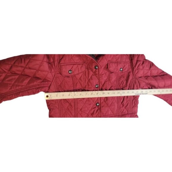 Weatherproof Quilted Red Jacket Coat Size Small S Zipper Pockets - Picture 3 of 5
